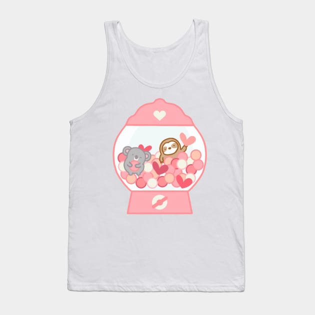 Cute Sloth Koala Gumball Machine Tank Top by theslothinme